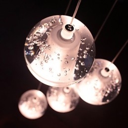 Suspension moderne G4 Retrofit 7 lumières, chromage cristal, pour éclairage d'escalier