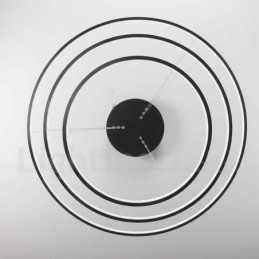 Suspension à intensité variable avec télécommande, design moderne, trois anneaux