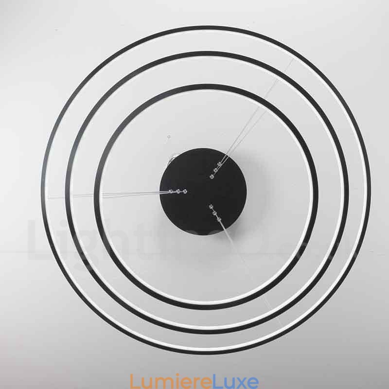 Suspension à intensité variable avec télécommande, design moderne, trois anneaux