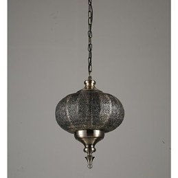 Lustre rétro en fer creux à la main d'Asie du Sud-Est
