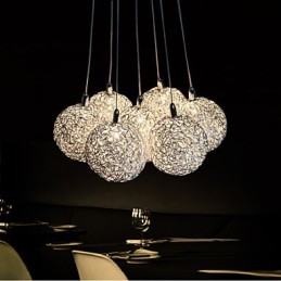 Suspension moderne à 7 lumières, luminaire décoratif en aluminium pour la maison
