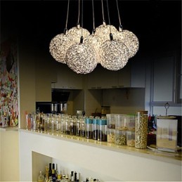 Suspension moderne à 7 lumières, luminaire décoratif en aluminium pour la maison