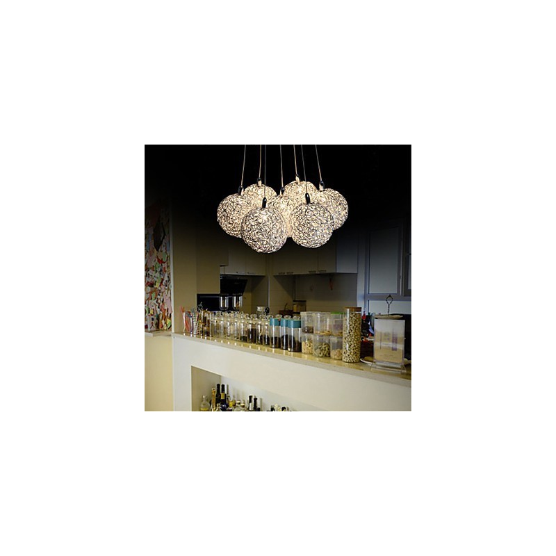 Suspension moderne à 7 lumières, luminaire décoratif en aluminium pour la maison