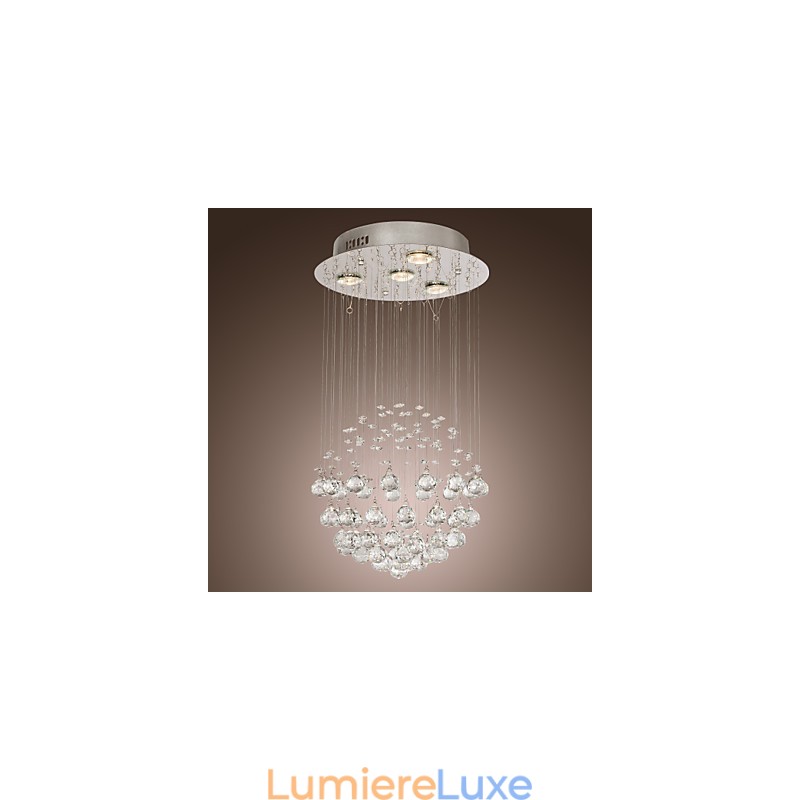 Lustre de luxe moderne en cristal à 4 lumières
