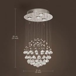 Lustre de luxe moderne en cristal à 4 lumières