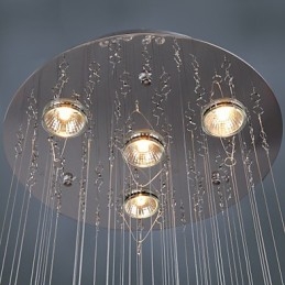Lustre de luxe moderne en cristal à 4 lumières
