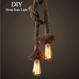 1 lustre créatif en corde de chanvre à faire soi-même