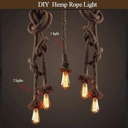 1 lustre créatif en corde de chanvre à faire soi-même