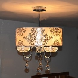 Lustre moderne contemporain en cristal électroplaqué
