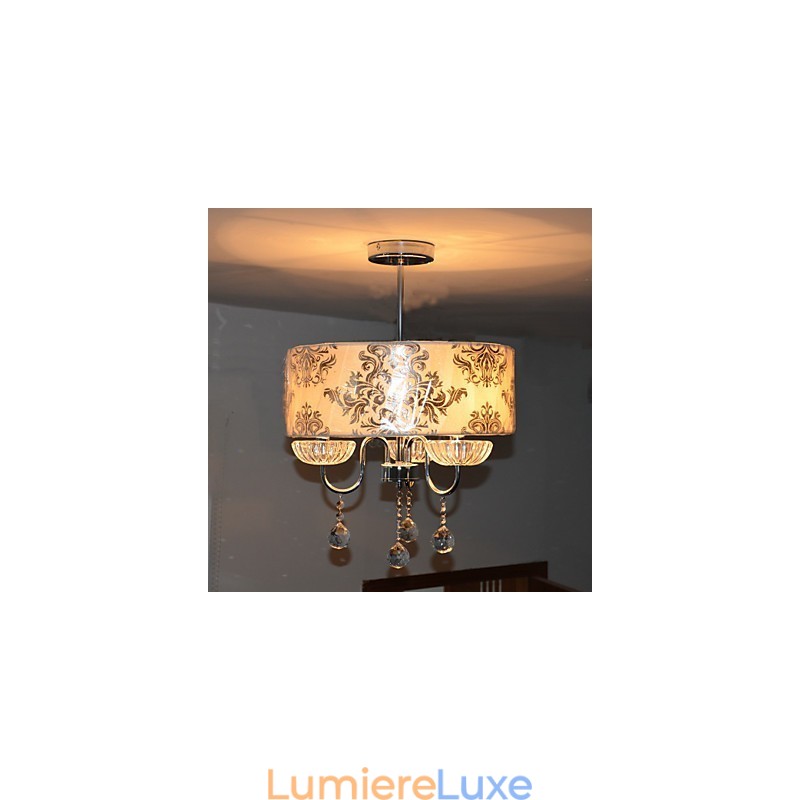 Lustre moderne contemporain en cristal électroplaqué
