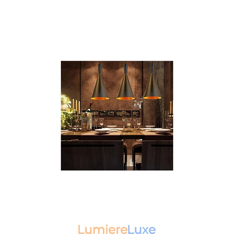 Suspension rétro vintage Tom Dixon Design noir et blanc type C Cafe