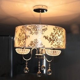 Lustre moderne contemporain en cristal électroplaqué