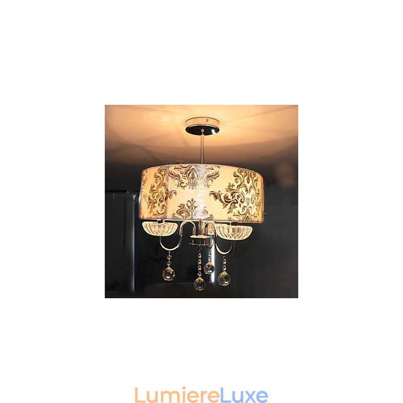 Lustre moderne contemporain en cristal électroplaqué
