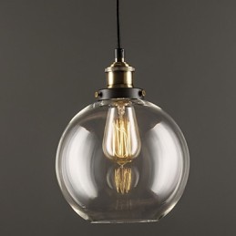 Lampe suspendue industrielle en laiton antique, un luminaire, abat-jour en verre, luminaire suspendu pour café