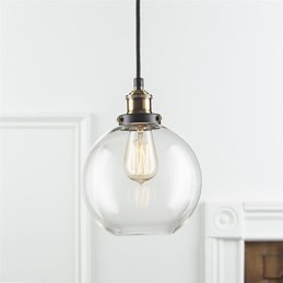 Lampe suspendue industrielle en laiton antique, un luminaire, abat-jour en verre, luminaire suspendu pour café