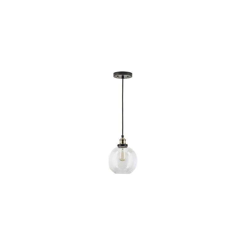 Lampe suspendue industrielle en laiton antique, un luminaire, abat-jour en verre, luminaire suspendu pour café