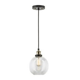 Lampe suspendue industrielle en laiton antique, un luminaire, abat-jour en verre, luminaire suspendu pour café