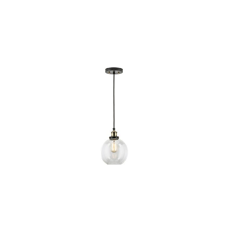 Lampe suspendue industrielle en laiton antique, un luminaire, abat-jour en verre, luminaire suspendu pour café
