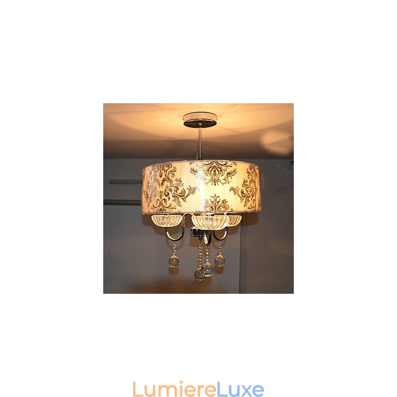 Lustre moderne contemporain en cristal électroplaqué