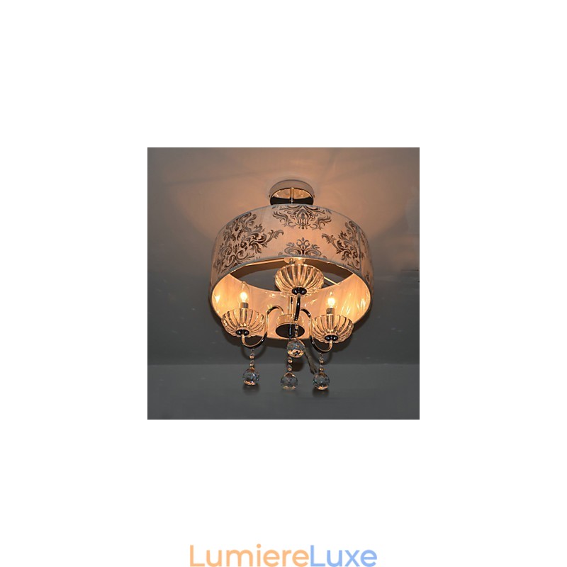 Lustre moderne contemporain en cristal électroplaqué