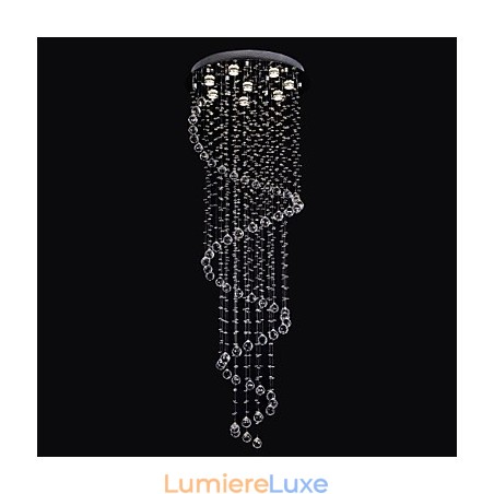 Lustre de luxe moderne en cristal à 8 lumières Lustre de luxe moderne en cristal à 8 lumières