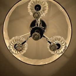 Lustre moderne contemporain en cristal électroplaqué