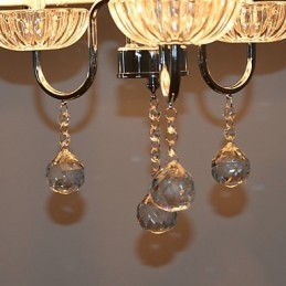 Lustre moderne contemporain en cristal électroplaqué