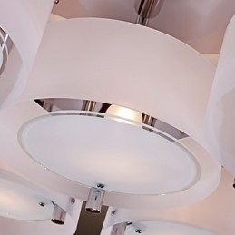 Lustre moderne contemporain en métal chromé à montage encastré