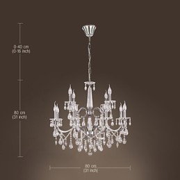 Lustre en cristal moderne à 2 niveaux et 12 lumières