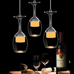 Lustre suspendu en verre chromé à 3 lumières, style moderne, contemporain, traditionnel, classique et campagnard