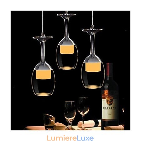 Lustre suspendu en verre chromé à 3 lumières, style moderne, contemporain, traditionnel, classique et campagnard Lustre suspendu en verre chromé à 3 lumières, style moderne, contemporain, traditionnel, classique et campagnard