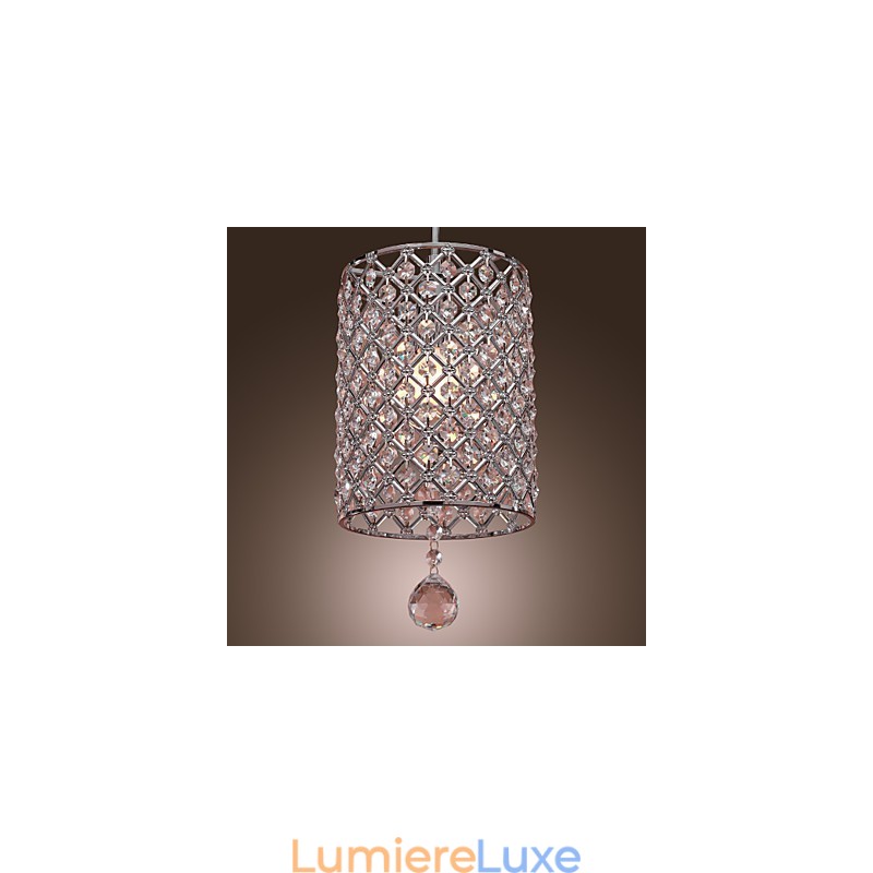 Suspension en cristal de style cylindrique