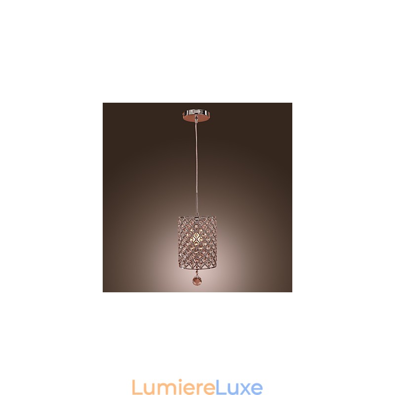 Suspension en cristal de style cylindrique