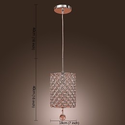 Suspension en cristal de style cylindrique