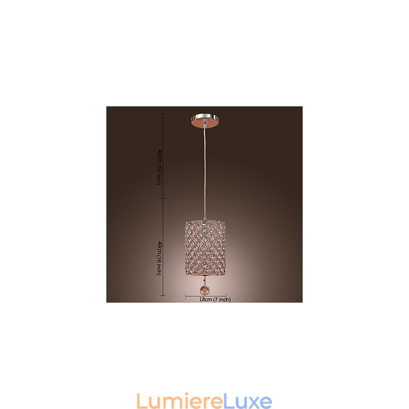 Suspension en cristal de style cylindrique