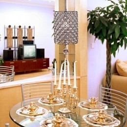 Suspension en cristal de style cylindrique