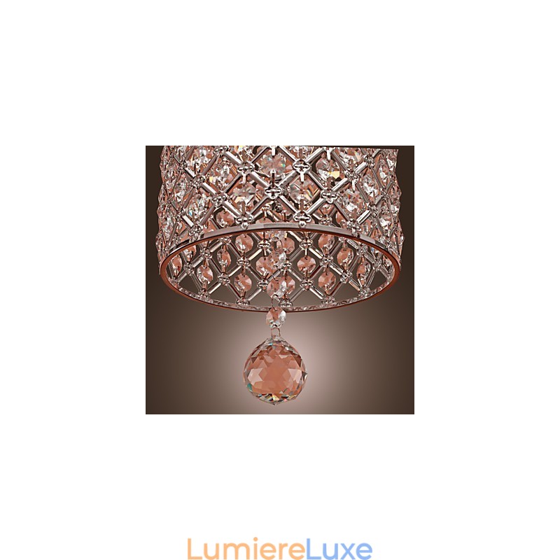 Suspension en cristal de style cylindrique
