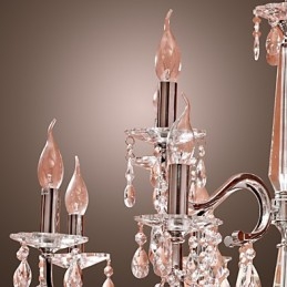 Lustre en cristal moderne à 2 niveaux et 12 lumières