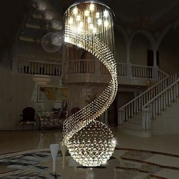 Lustre en cristal moderne, éclairage suspendu, plafonniers suspendus, luminaires avec source de cristal K9 transparent