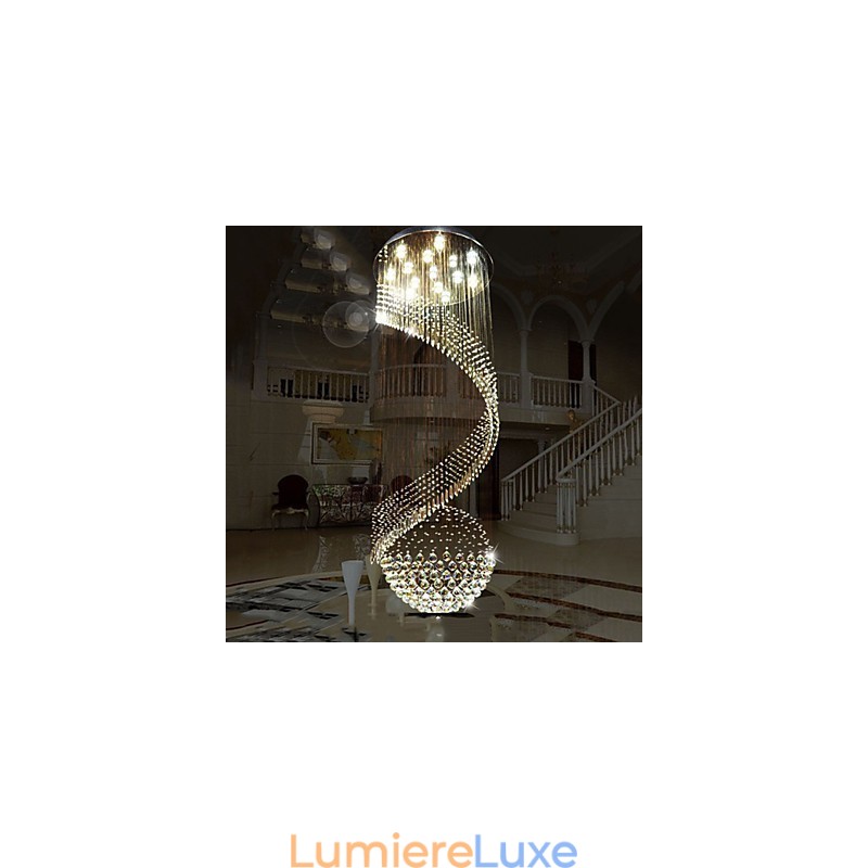 Lustre en cristal moderne, éclairage suspendu, plafonniers suspendus, luminaires avec source de cristal K9 transparent