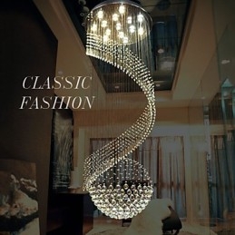 Lustre en cristal moderne, éclairage suspendu, plafonniers suspendus, luminaires avec source de cristal K9 transparent