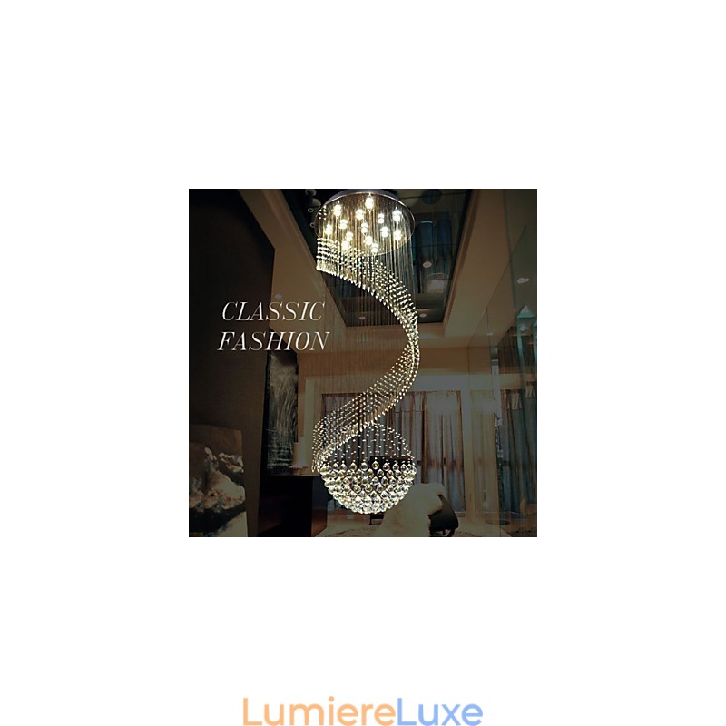Lustre en cristal moderne, éclairage suspendu, plafonniers suspendus, luminaires avec source de cristal K9 transparent