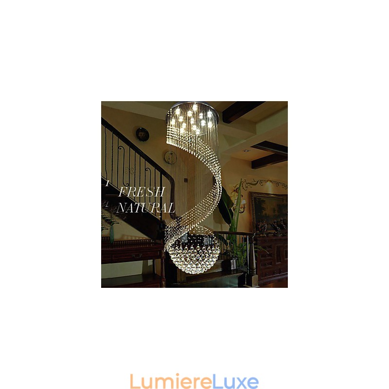 Lustre en cristal moderne, éclairage suspendu, plafonniers suspendus, luminaires avec source de cristal K9 transparent