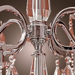 Lustre en cristal moderne à 2 niveaux et 12 lumières