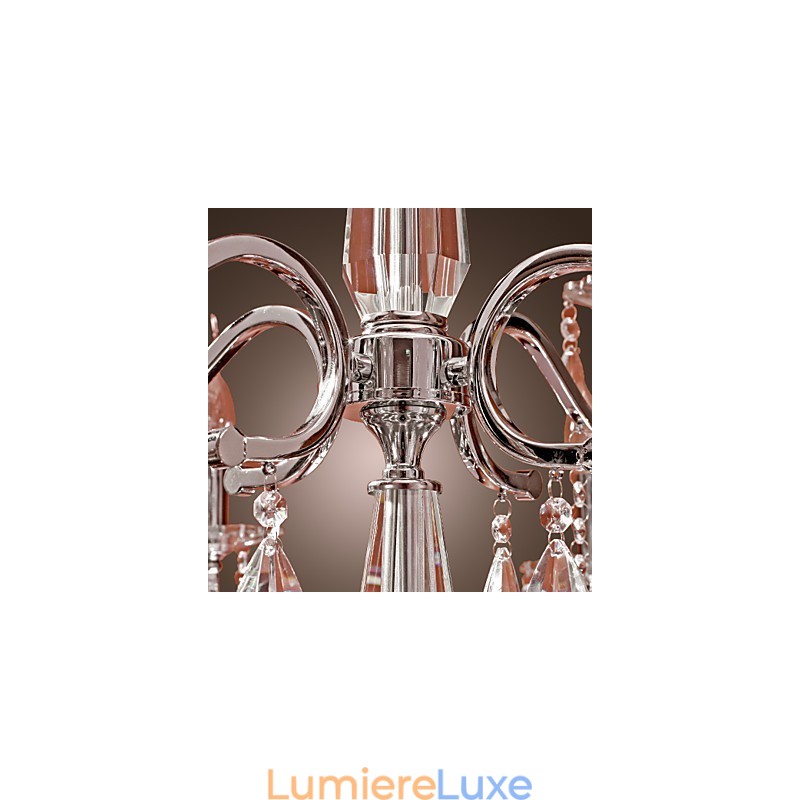 Lustre en cristal moderne à 2 niveaux et 12 lumières
