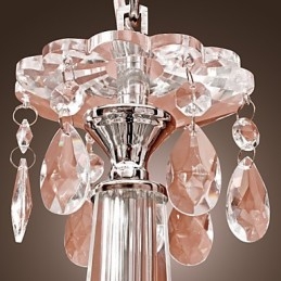 Lustre en cristal moderne à 2 niveaux et 12 lumières