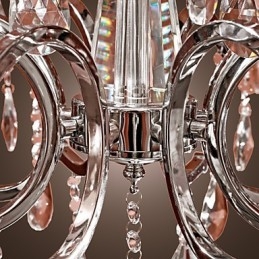 Lustre en cristal moderne à 2 niveaux et 12 lumières