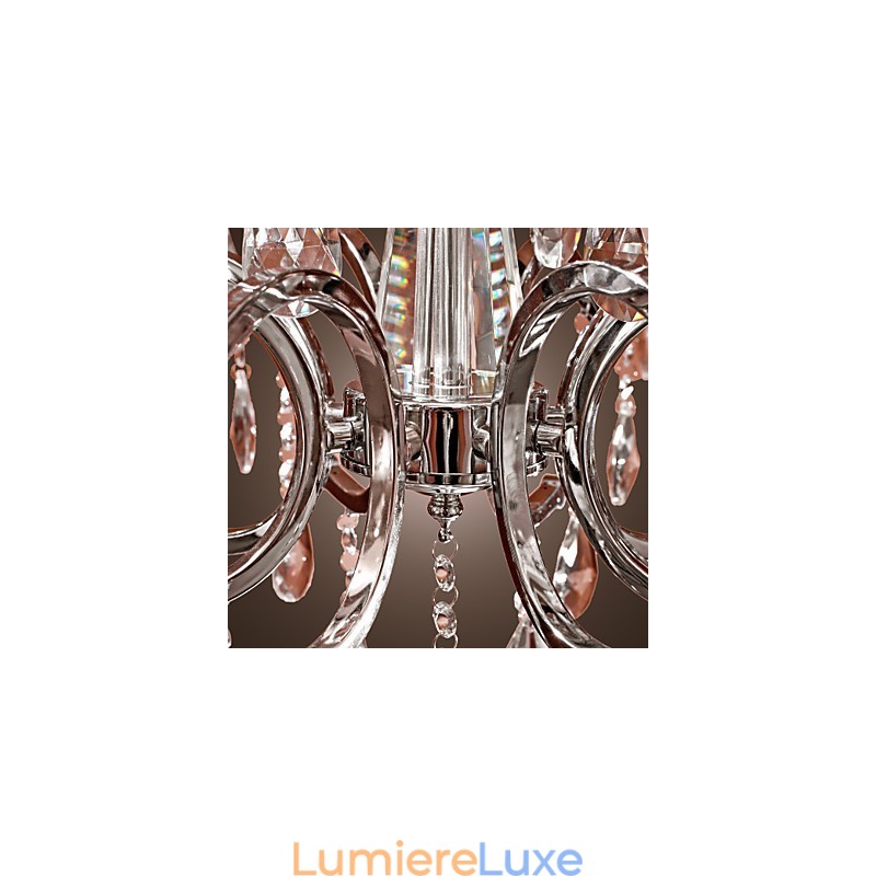 Lustre en cristal moderne à 2 niveaux et 12 lumières