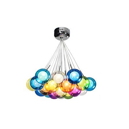Suspension moderne en verre coloré à 19 lumières Suspension moderne en verre coloré à 19 lumières
