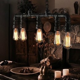 Lanterne traditionnelle classique vintage style campagnard rétro mini peinture suspension en métal salle à manger